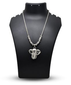 Oxidized Elephant Pendant Necklace