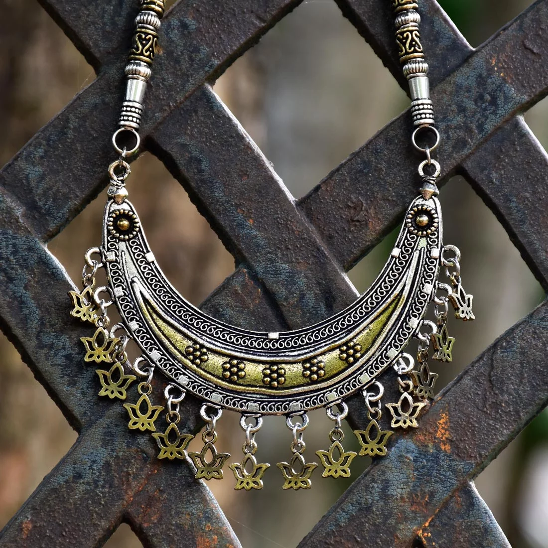 Oxidized Tribal Trendy Necklace