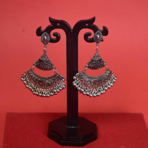 Oxidised Silver Plated Afghani Earrings