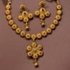 Golden Ruby Floral Necklace set