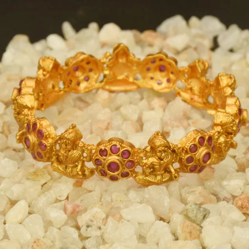 Lakshmi Floral Ruby Bangle