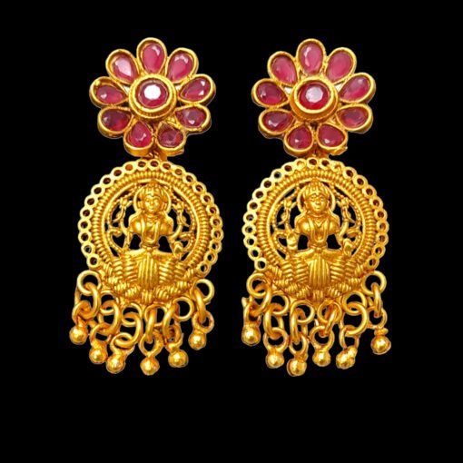 Floral Lakshmi Drop Earrings