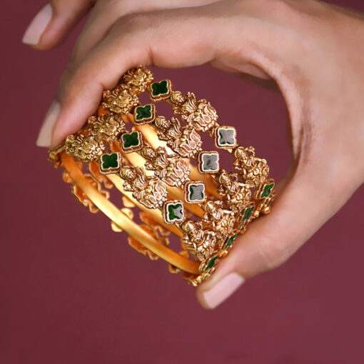 Green Enamel lakshmi Bangle