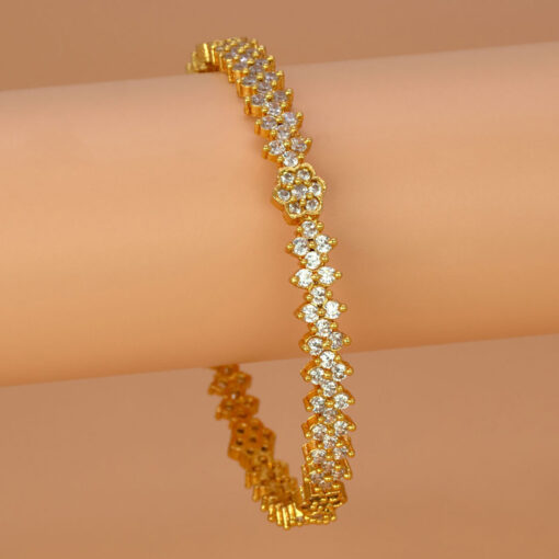 Floral-CZ-Stone-Bangle
