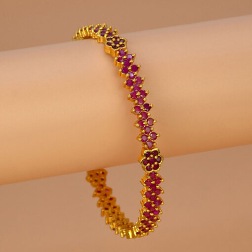Floral-Ruby-Stone-Bangle