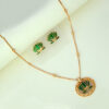 Green-Lotus-Pendant-Necklace-Set