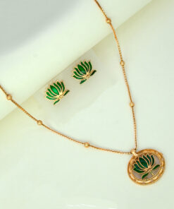 Green-Lotus-Pendant-Necklace-Set
