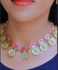 Enamel Kasu_Lotus_necklace