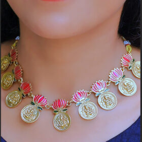 Enamel Kasu_Lotus_necklace