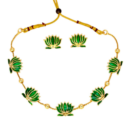 Beads Chain Lotus Necklace Set