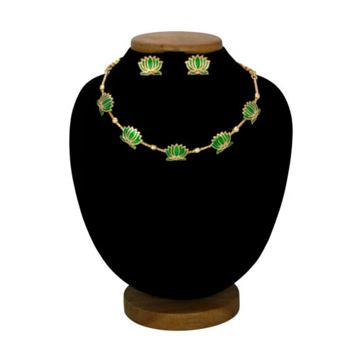 Style Club Trendy Matte Finish Lotus Necklace Set - Image 7