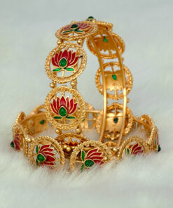Lotus-Enamel-Designer-Bangle